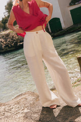 Lydia Classic Linen Pants Pants + Jeans AmourLinen White XS 