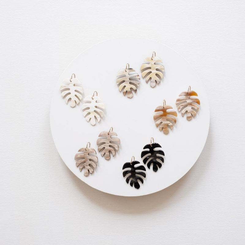 Maadili Collective Monstera Palm Earrings Jewelry Maadili Collective 