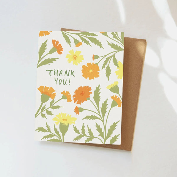 Marigold Thank You Greeting Card Greeting Card Elana Gabrielle 