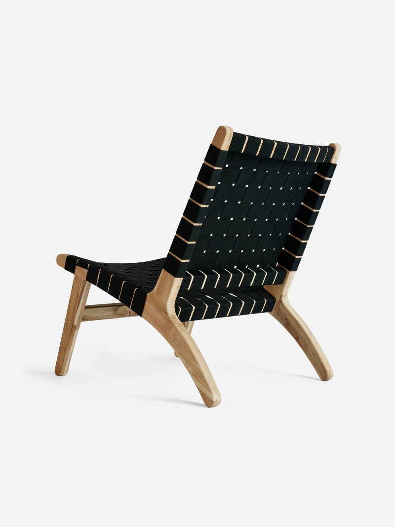 Masaya Lounge Chair | Black Outdoor Straps Lounge Chair MasayaCo 