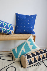 Maya Triangles Cotton Bolster Lumbar Pillows Leah Singh 