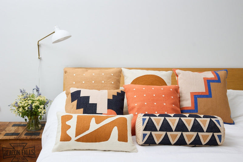 Maya Triangles Cotton Bolster Lumbar Pillows Leah Singh 