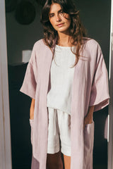 Midnight Linen Bathrobe