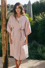 Midnight Linen Bathrobe