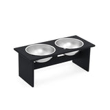 Minimalist Double Dog Bowl Dog Bowls Loll Designs Medium Black 