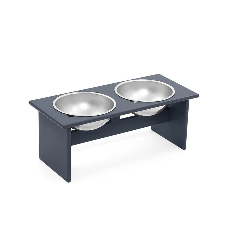 Minimalist Double Dog Bowl Dog Bowls Loll Designs Medium Charcoal Gray 