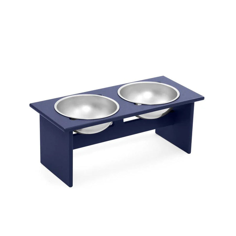 Minimalist Double Dog Bowl Dog Bowls Loll Designs Medium Navy Blue 