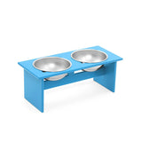 Minimalist Double Dog Bowl Dog Bowls Loll Designs Medium Sky Blue 