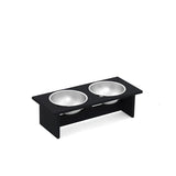 Minimalist Double Dog Bowl Dog Bowls Loll Designs Small Black 