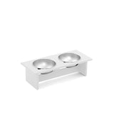 Minimalist Double Dog Bowl Dog Bowls Loll Designs Small Cloud White 