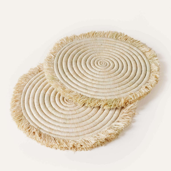 Mixed Raffia Fringe Placemat Placemats Indego Africa 