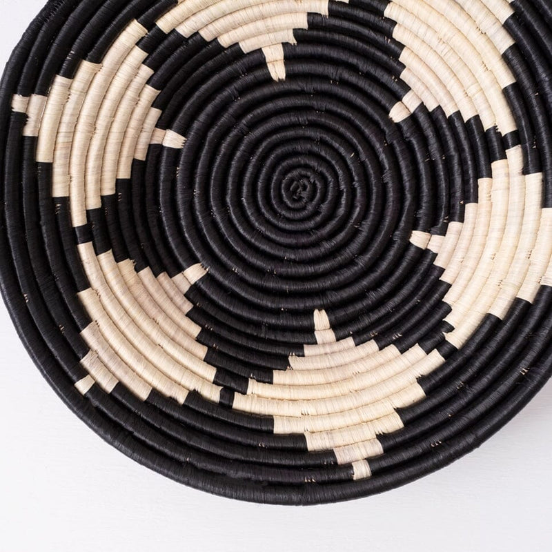 Monochrome Daisy Basket Woven Bowls Maadili Collective 