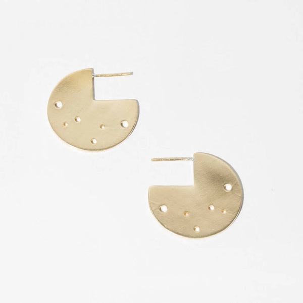 (!) Moon Coin Hoop Earrings Earrings Mulxiply Brass 