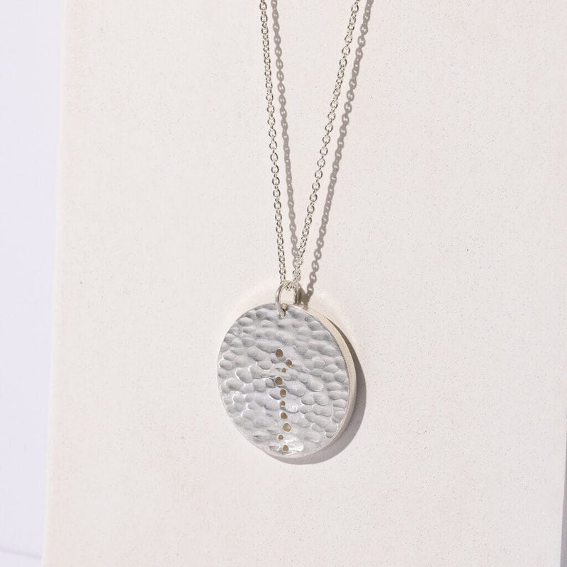 Moon Coin Pendant Necklace Necklaces Mulxiply Sterling Silver 