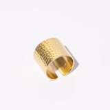 Mulxiply Adjustable Cuff Ring - Hammered Brass Rings Mulxiply 