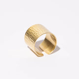 Mulxiply Adjustable Cuff Ring - Hammered Brass Rings Mulxiply 