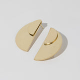 Mulxiply Balance Half Circle 2-in-1 Earrings - Brass Earrings Mulxiply 