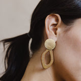 Mulxiply Canyon Drop Earrings - Golden Umber + Brass Earrings Mulxiply 