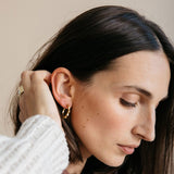 Mulxiply Crown Mini Hoop Earrings - Brass Earrings Mulxiply 