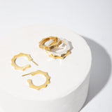 Mulxiply Crown Mini Hoop Earrings - Brass Earrings Mulxiply 