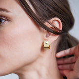 Mulxiply Dot Huggie Earrings - Brass and Sterling Silver Earrings Mulxiply 