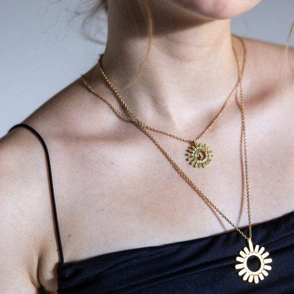 Mulxiply Drops of Sun Charm Necklace - Brass Necklaces Mulxiply 