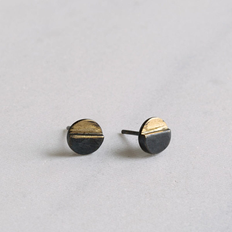 Mulxiply Duo Dot Mixed Metal Stud Earrings Earrings Mulxiply 