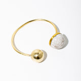 Mulxiply Earth + Ore Bangle - Raku + Brass Bracelets Mulxiply 