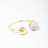 Mulxiply Earth + Ore Bangle - Raku + Brass Bracelets Mulxiply 