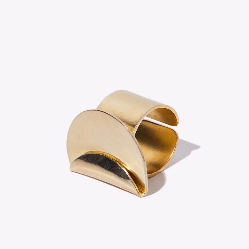 Mulxiply Enfold Adjustable Statement Ring - Brass Rings Mulxiply 