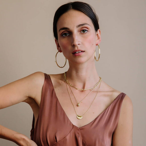 Mulxiply Enfold Necklace - Brass Necklaces Mulxiply 