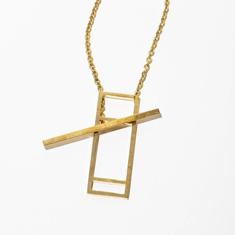 Mulxiply Foundation Lariat Necklace - Brass Necklaces Mulxiply 