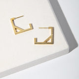 Mulxiply Foundation Square Hoop Earrings - Brass Earrings Mulxiply 