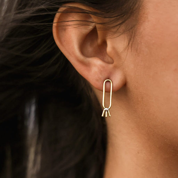 Mulxiply Lark Loop Earrings - Brass + Sterling Earrings Mulxiply 