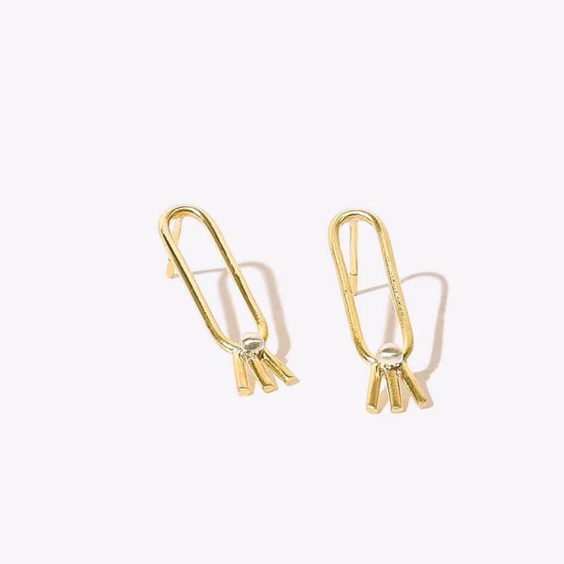 Mulxiply Lark Loop Earrings - Brass + Sterling Earrings Mulxiply 