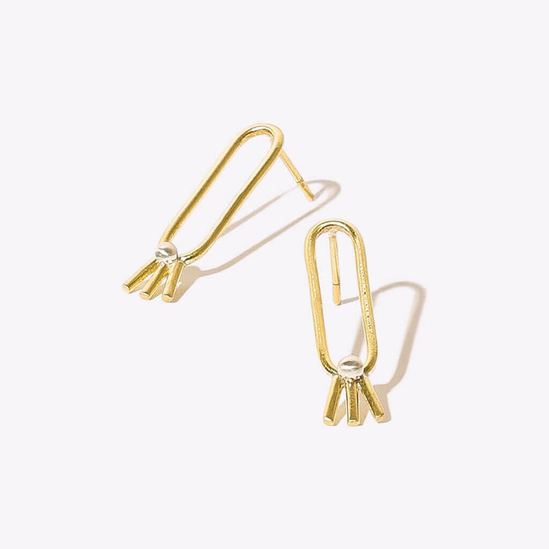 Mulxiply Lark Loop Earrings - Brass + Sterling Earrings Mulxiply 