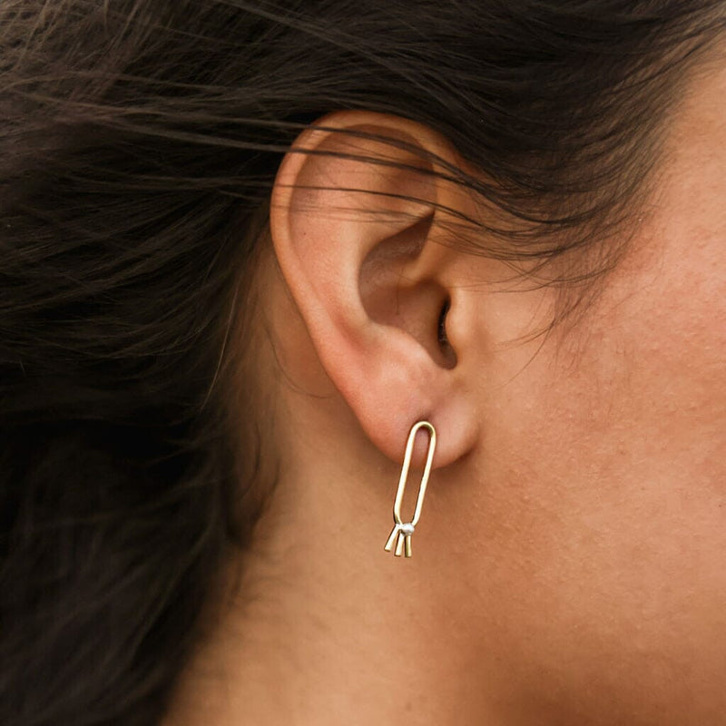 Mulxiply Lark Loop Earrings - Brass + Sterling Earrings Mulxiply 