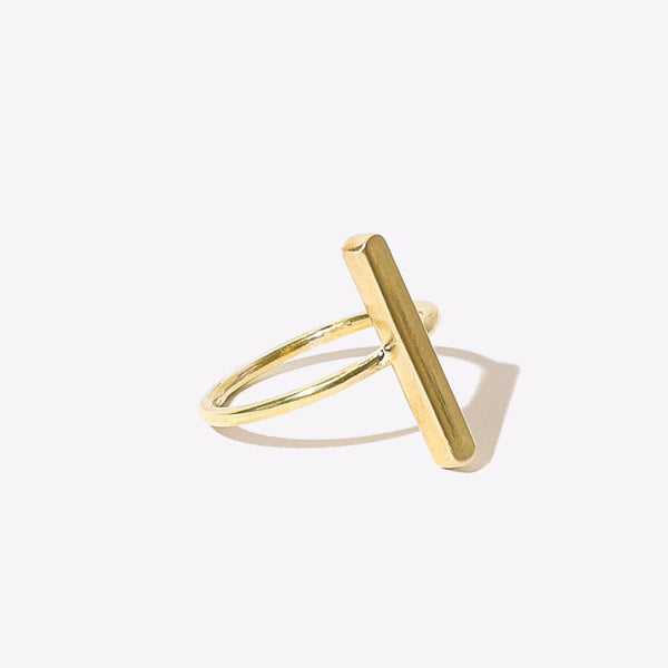 Mulxiply Long Oval Stick Ring - Brass Rings Mulxiply 