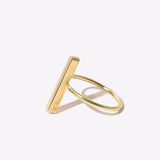 Mulxiply Long Oval Stick Ring - Brass Rings Mulxiply 