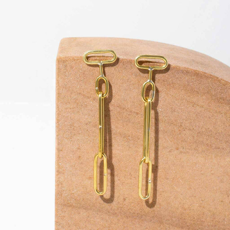 Mulxiply Loop Dangle Earrings - Brass Earrings Mulxiply 