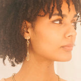 Mulxiply Loop Dangle Earrings - Brass Earrings Mulxiply 