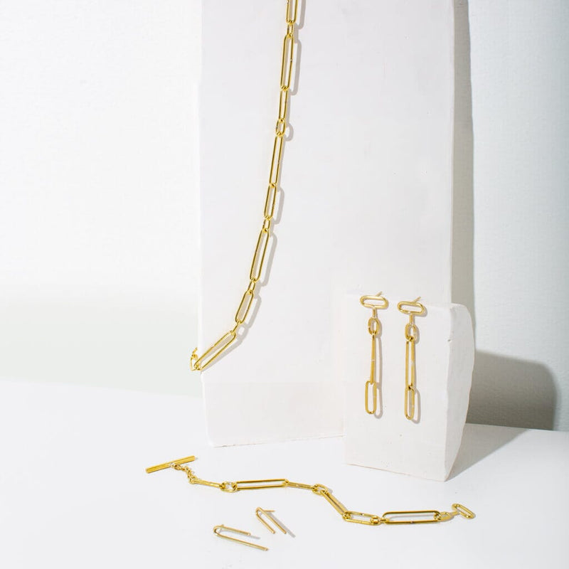 Mulxiply Loop Dangle Earrings - Brass Earrings Mulxiply 