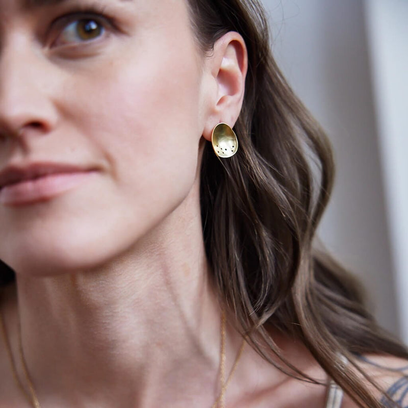 Mulxiply Mini Origin Earrings - Brass Earrings Mulxiply 