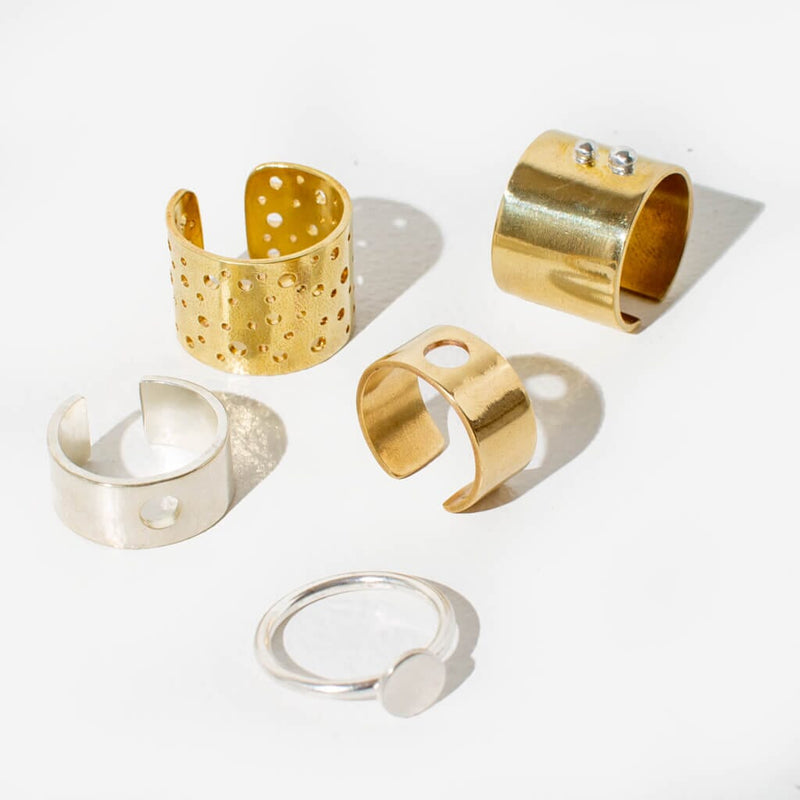 Mulxiply Minimal Dot Ring - Brass Rings Mulxiply 