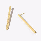 Mulxiply Minimal Stick Earrings - Hammered Brass Earrings Mulxiply 