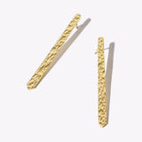 Mulxiply Minimal Stick Earrings - Hammered Brass Earrings Mulxiply 