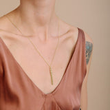 Mulxiply Minimal Stick Necklace - Hammered Brass Necklaces Mulxiply 