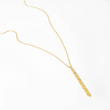 Mulxiply Minimal Stick Necklace - Hammered Brass Necklaces Mulxiply 