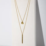 Mulxiply Minimal Stick Necklace - Hammered Brass Necklaces Mulxiply 