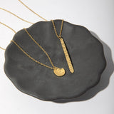 Mulxiply Minimal Stick Necklace - Hammered Brass Necklaces Mulxiply 